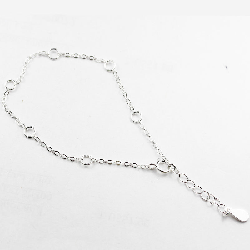 Bracelet chain 925 sterling silver chain for easy making charm bracelet, 6inch +1 inch extension bracelet chain,1mm thickness