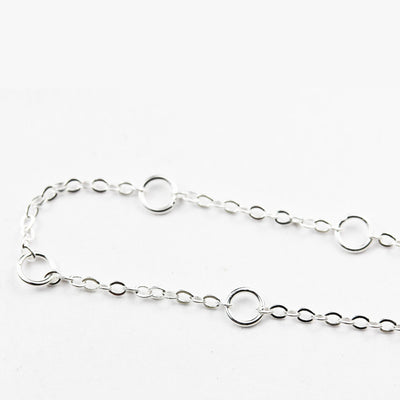 Bracelet chain 925 sterling silver chain for easy making charm bracelet, 6inch +1 inch extension bracelet chain,1mm thickness