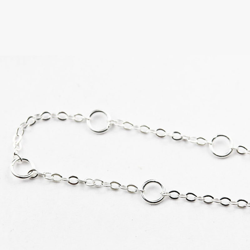 Bracelet chain 925 sterling silver chain for easy making charm bracelet, 6inch +1 inch extension bracelet chain,1mm thickness