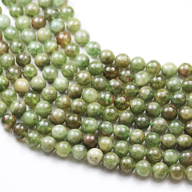 Natural Green Apatite, 8mm Round Gemstone Strand, 15.5inch , about 48 beads , 1mm hole