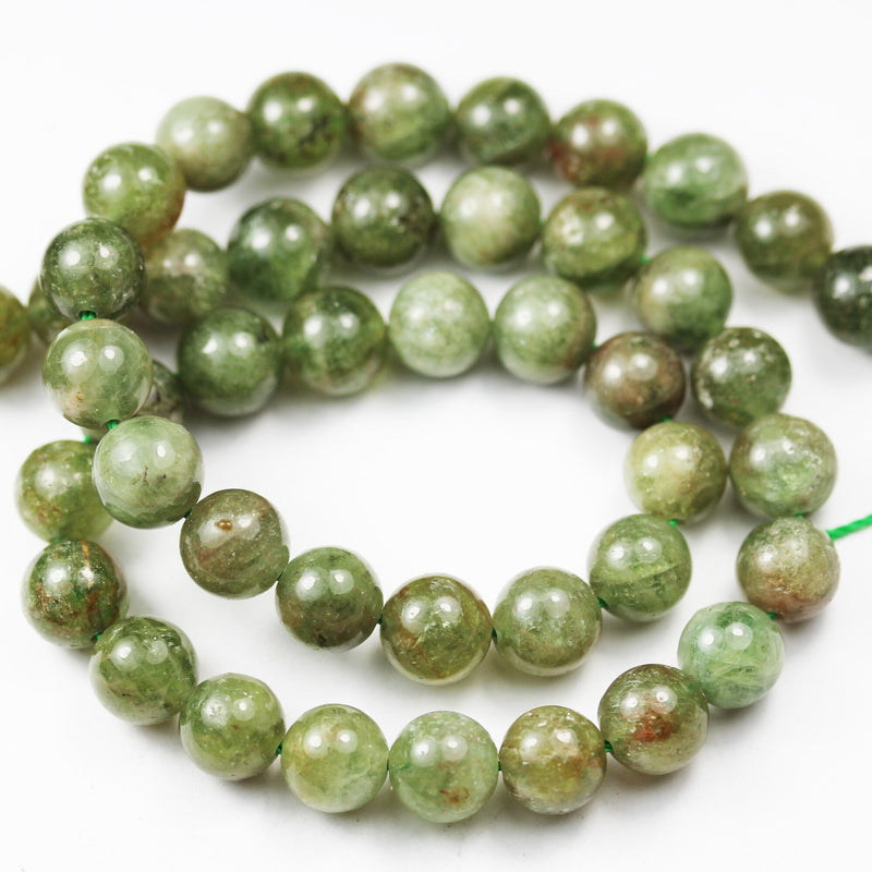 Natural Green Apatite, 8mm Round Gemstone Strand, 15.5inch , about 48 beads , 1mm hole