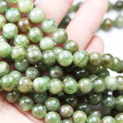 Natural Green Apatite, 8mm Round Gemstone Strand, 15.5inch , about 48 beads , 1mm hole