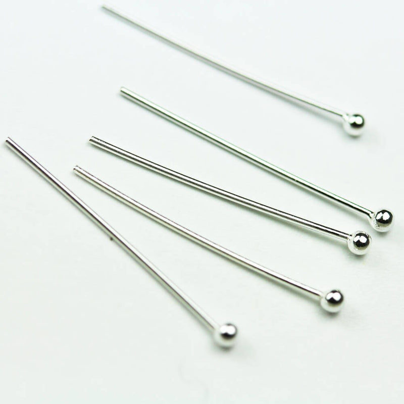 Ball Headpins 20pcs 25mm 23gauge 925 Sterling Silver Jewellery findings Head Pin w/ball End, ball 1.8mm