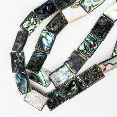 Natural abalone shell beads, 16-19*14.5mm rectangular beads, 2.5-3.5mm thick, 16inch, about 22 beads, 0.6mm hole