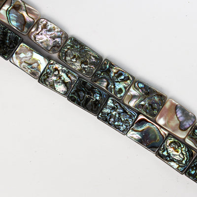 Natural abalone shell beads, 16-19*14.5mm rectangular beads, 2.5-3.5mm thick, 16inch, about 22 beads, 0.6mm hole