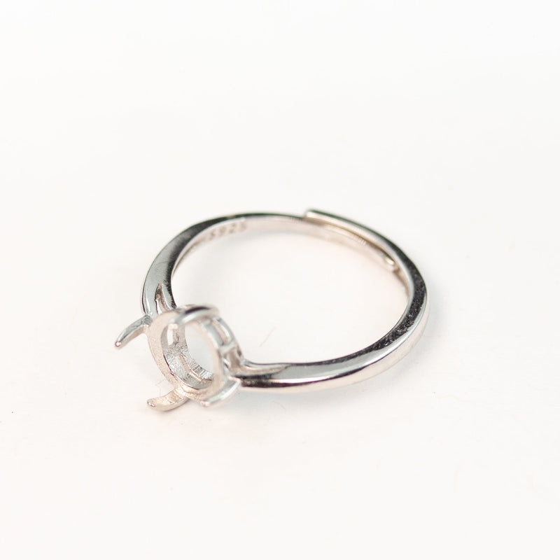 Adjustable ring mounting 925 sterling silver jewellery findings, ring setting,for 8mm round beads