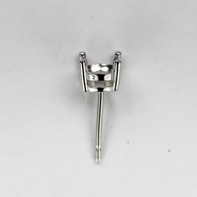 Ear studs setting 2pairs , 4pcs 6mm 925 sterling silver jewellery findings earrings post , fits for 6mm round  beads