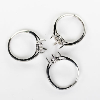 Adjustable ring mounting 925 sterling silver jewellery findings, ring setting,for 8mm round beads