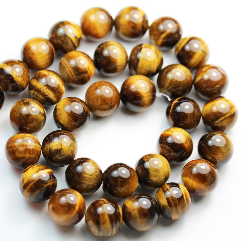 Gold tiger eyes, 12mm round Gemstone Strand, One full strand hole 1mm-GEM1454