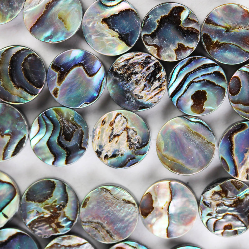 Natural Abalone Shell Beads, 12mm round button beads , 3mm thick, 15.5inch  , about 30 beads, 1mm hole