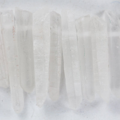 Matte Clear Quartz, natural gemstone stick point beads, 15.5inch, 20-35mm*4-6mm thick, 16" strand