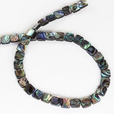 Abalone Shell, 10mm Square Beads Strand, One full strand , about 40 beads , 0.6mm