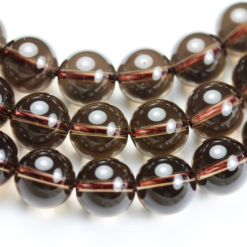 Natural Smoky Quartz, 10mm Round Shape Gemstone Beads, 16 inch , 1mm hole, about 40 beads