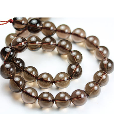 Natural Smoky Quartz, 10mm Round Shape Gemstone Beads, 16 inch , 1mm hole, about 40 beads