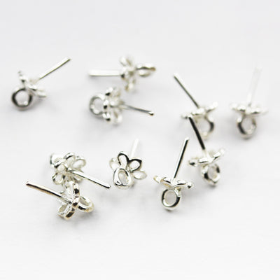 10pcs 4mm Bead Caps 925 Sterling Silver , Jewellery Finding , for half drilled beads