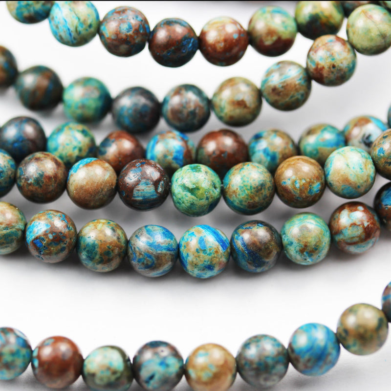 4mm round blue calsilica jasper ,aqua terra jasper gemstone beads, 16 inch, 1mm hole, about 90pcs