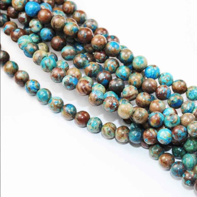 4mm round blue calsilica jasper ,aqua terra jasper gemstone beads, 16 inch, 1mm hole, about 90pcs