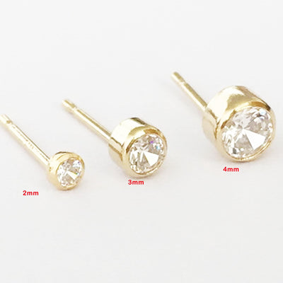 Earring Findings 1 pair 14k Gold Filled Jewellery Making Findings Earstud Earring Post , 2mm Cubic Zirconia