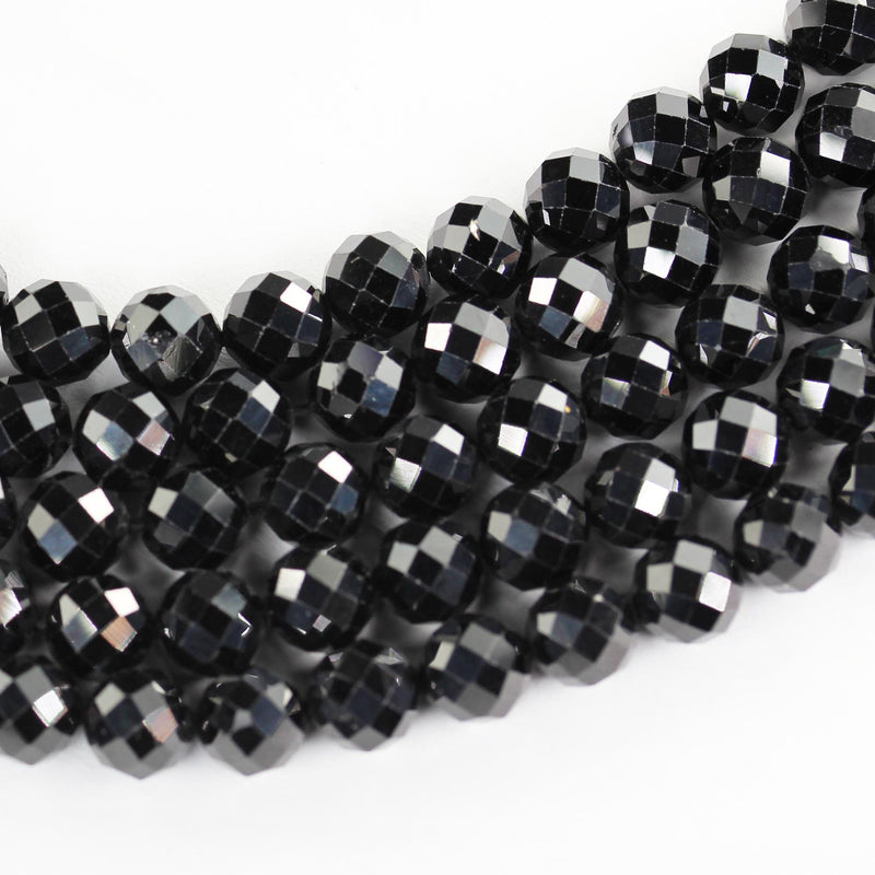 Natural spinal, 8mm faceted round gemstone beads,  16" strand, 1mm hole, 45 beads