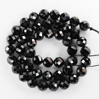 Natural spinal, 8mm faceted round gemstone beads,  16" strand, 1mm hole, 45 beads