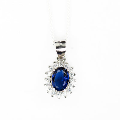 Charm 1pc 925 Sterling Silver Jewellery Beads, 9*13mm Oval Bezel Pendant w/ 1mm Cubic Zirconia, 6mm Bail, 4mm Hole