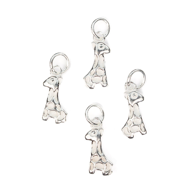 Jewelry charms 2pcs 925 sterling silver baby giraffe jewellery findings 7*15mm pendand/charm beads, 6mm closed jump ring